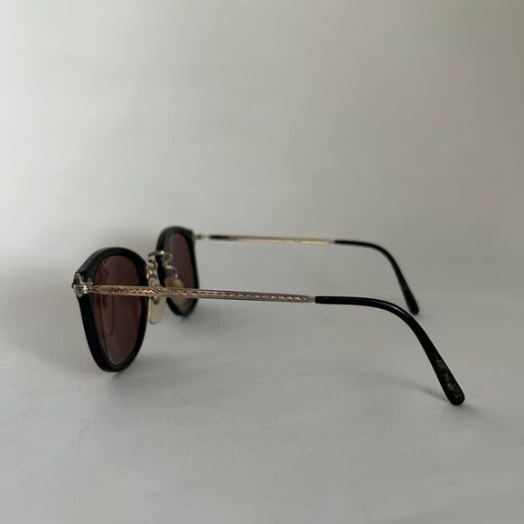 Oliver Peoples COVVE 507C Vintage Sunglasses Black Silver Frame Brown Lens main image 4